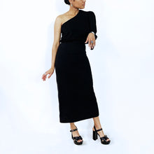 Load image into Gallery viewer, Black One Shoulder Cotton Top | ALPHONSINA