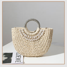 Load image into Gallery viewer, Natural Shell Decor Straw Bag | ALPHONSINA