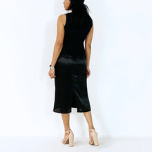 Load image into Gallery viewer, Black Satin Skirt | ALPHONSINA