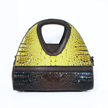 Load image into Gallery viewer, Green Crocodile Satchel Bag | ALPHONSINA