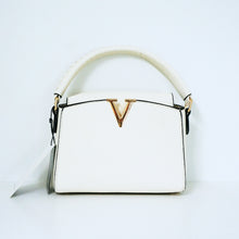 Load image into Gallery viewer, White V- Accent Satchel Bag | ALPHONSINA