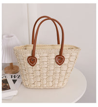 Load image into Gallery viewer, Natural Straw Hand Tote Bag | ALPHONSINA