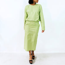 Load image into Gallery viewer, Green Cotton Skirt | ALPHONSINA