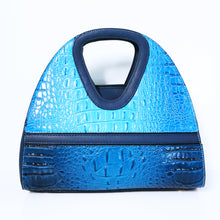 Load image into Gallery viewer, Blue Crocodile Satchel Bag | ALPHONSINA