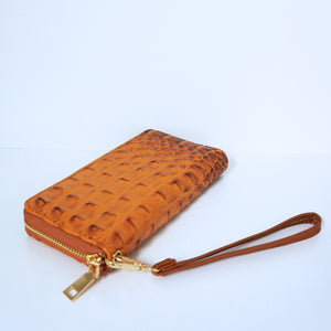 Dark Orange Crocodile Wallet | ALPHONSINA