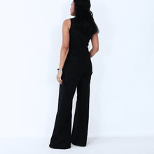 Load image into Gallery viewer, Black Sleeveless Fitted Top | Cotton | ALPHONSINA