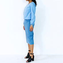 Load image into Gallery viewer, Blue Straight Skirt | ALPHONSINA