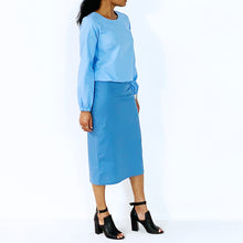 Load image into Gallery viewer, Blue Straight Skirt | ALPHONSINA
