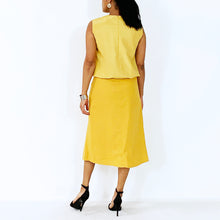 Load image into Gallery viewer, Golden Yellow  Semi 'A' Skirt | Cotton | ALPHONSINA