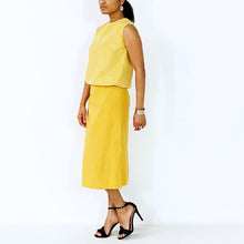 Load image into Gallery viewer, Golden Yellow  Semi 'A' Skirt | Cotton | ALPHONSINA