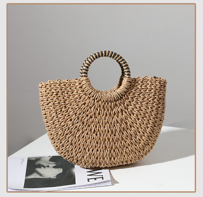 Tan Shell Decor Straw Bag | ALPHONSINA
