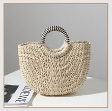 Load image into Gallery viewer, Natural Shell Decor Straw Bag | ALPHONSINA