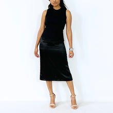 Load image into Gallery viewer, Black Satin Skirt | ALPHONSINA