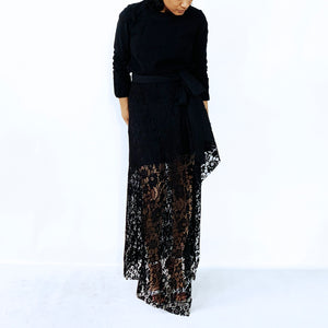 Black Cotton Flannel Top | ALPHONSINA