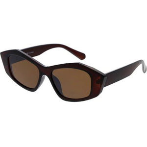 Brown Retro  Geometric Sunglasses | ALPHONSINA