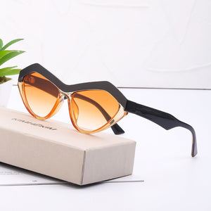 Orange Zig Zag Cat Eye Sunglasses | ALPHONSINA