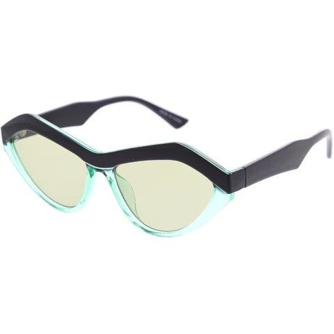 Green Zig Zag Cat Eye Sunglasses | ALPHONSINA