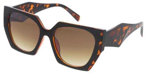 Brown Polygonal Tortoise Cat eye Sunglasses | ALPHONSINA