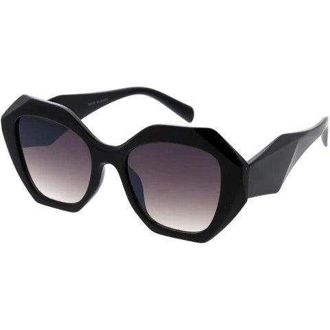 Black Bulky Geometric Frame Sunglasses | ALPHONSINA