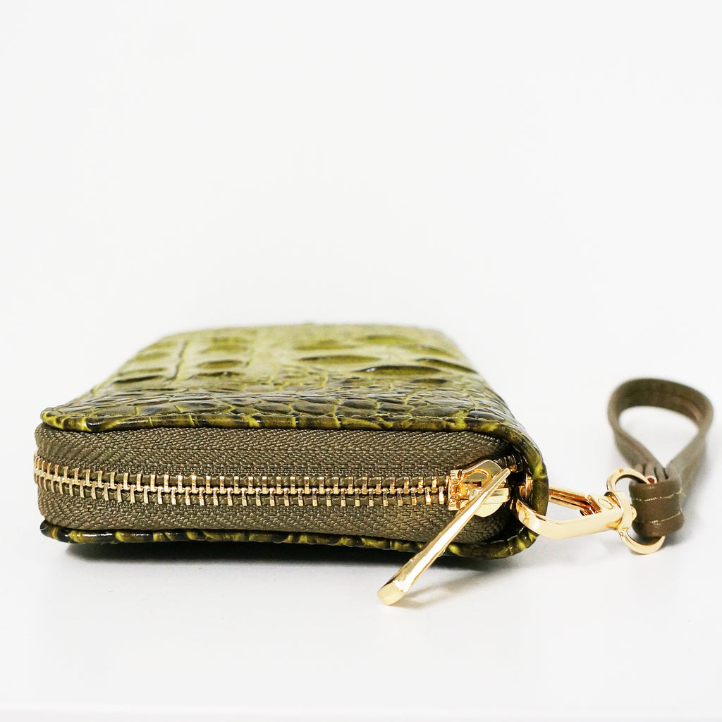 Green Crocodile Wallet | ALPHONSINA