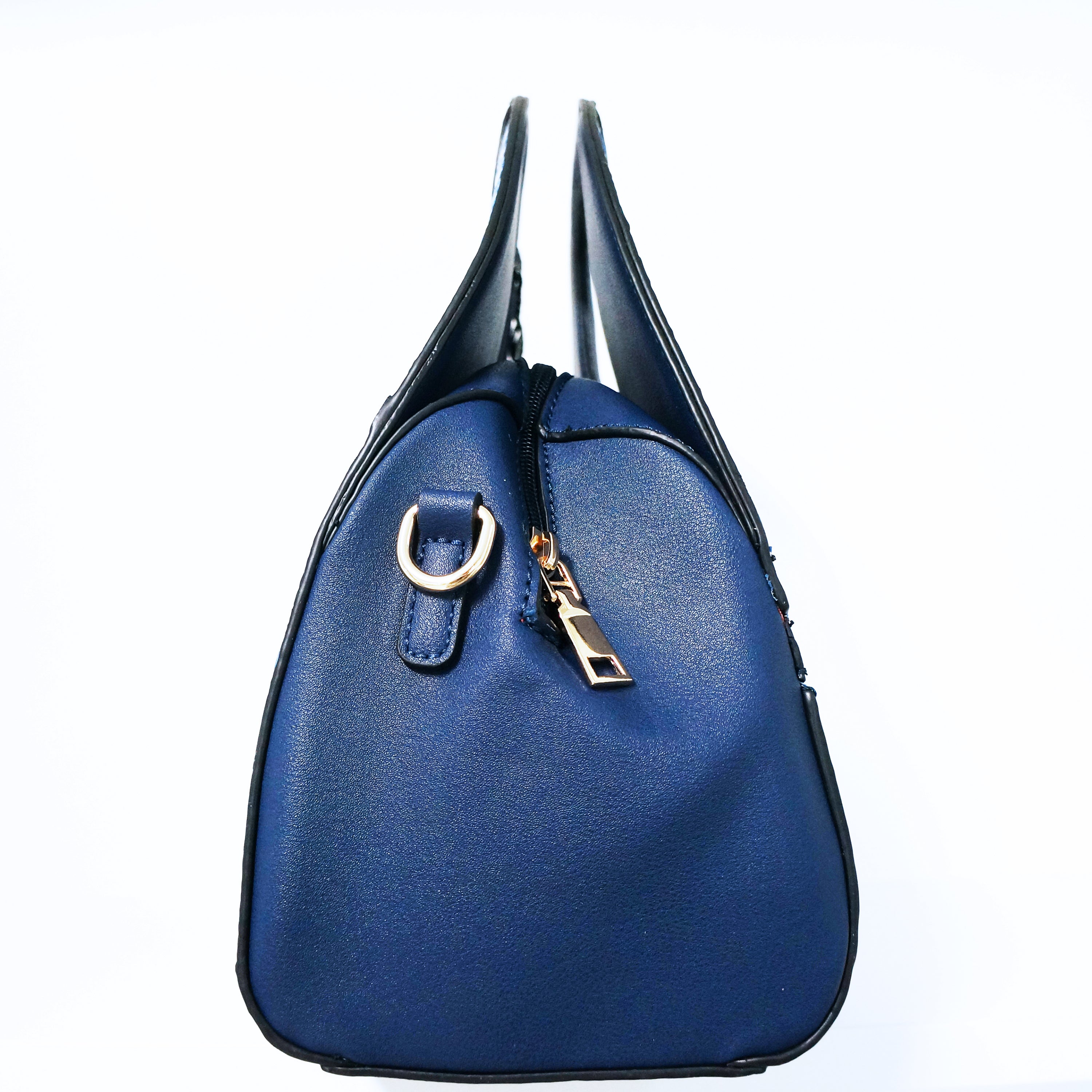 Blue Crocodile Satchel Bag | ALPHONSINA