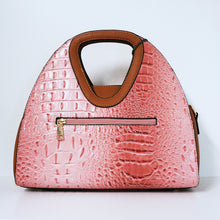 Load image into Gallery viewer, Pink Crocodile Satchel Bag | ALPHONSINA