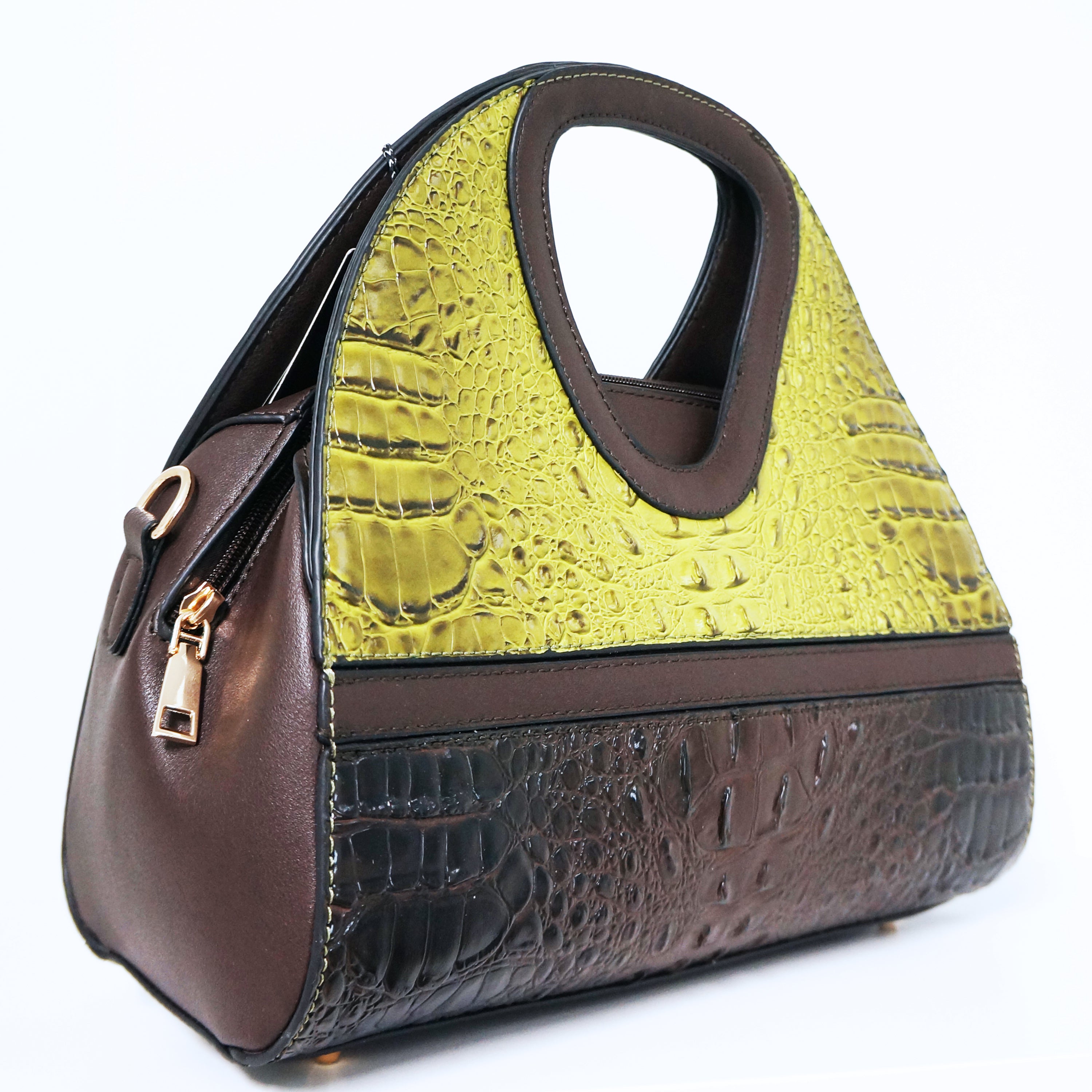 Green Crocodile Satchel Bag | ALPHONSINA