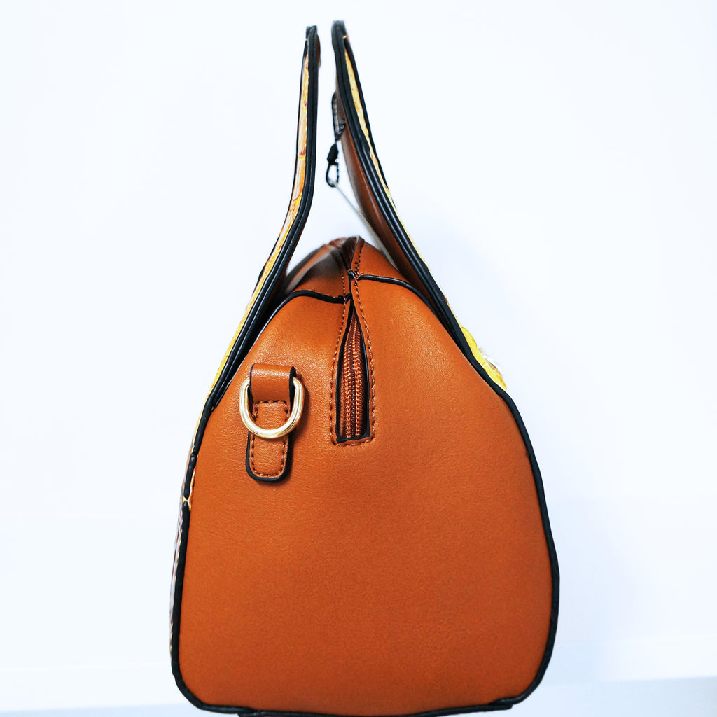 Yellow Crocodile Satchel Bag | ALPHONSINA