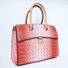 Load image into Gallery viewer, Pink Ring Accent Crocodile Satchel Bag | ALPHONSINA