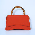 Orange Bamboo Top Handle Flap Satchel Bag | ALPHONSINA