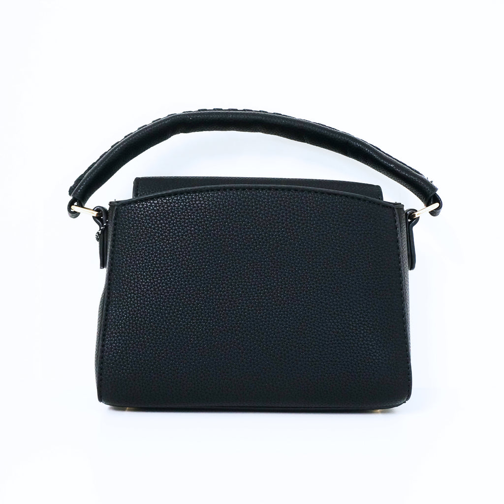 Black V- Accent Satchel Bag | ALPHONSINA