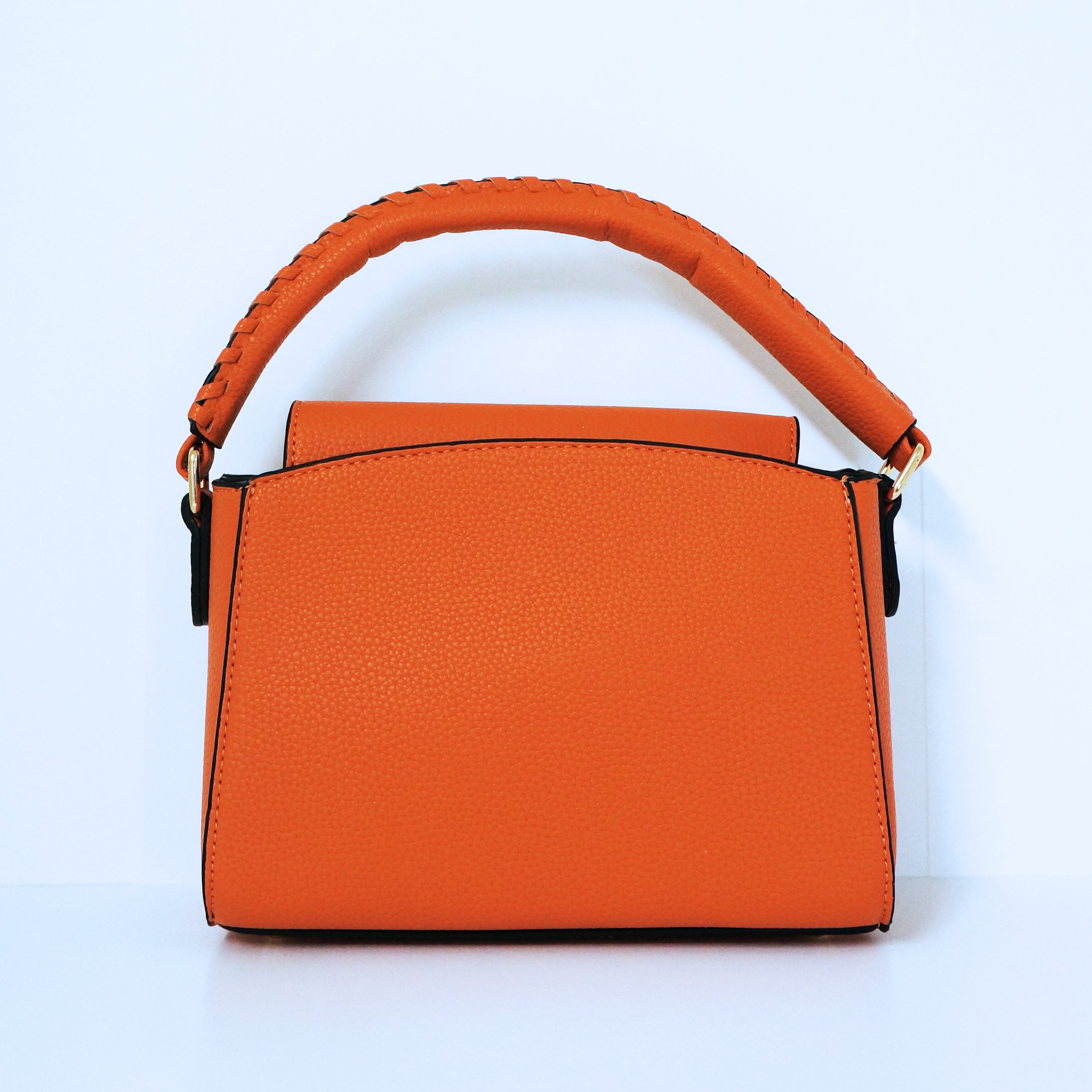 Orange V- Accent Satchel Bag | ALPHONSINA