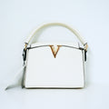 White V- Accent Satchel Bag | ALPHONSINA