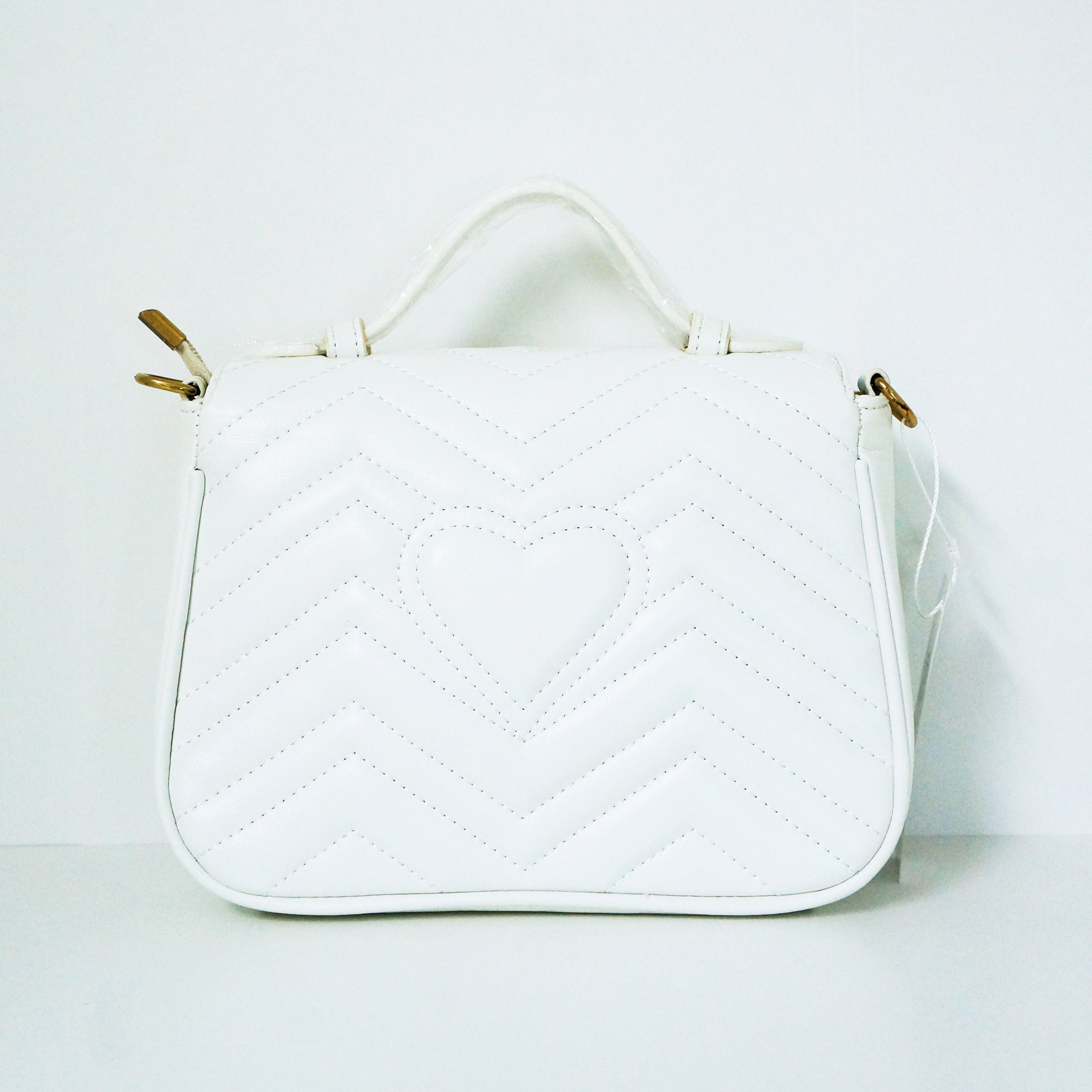 White Rectangular Quilted Crossbody Bag | ALPHONSINA