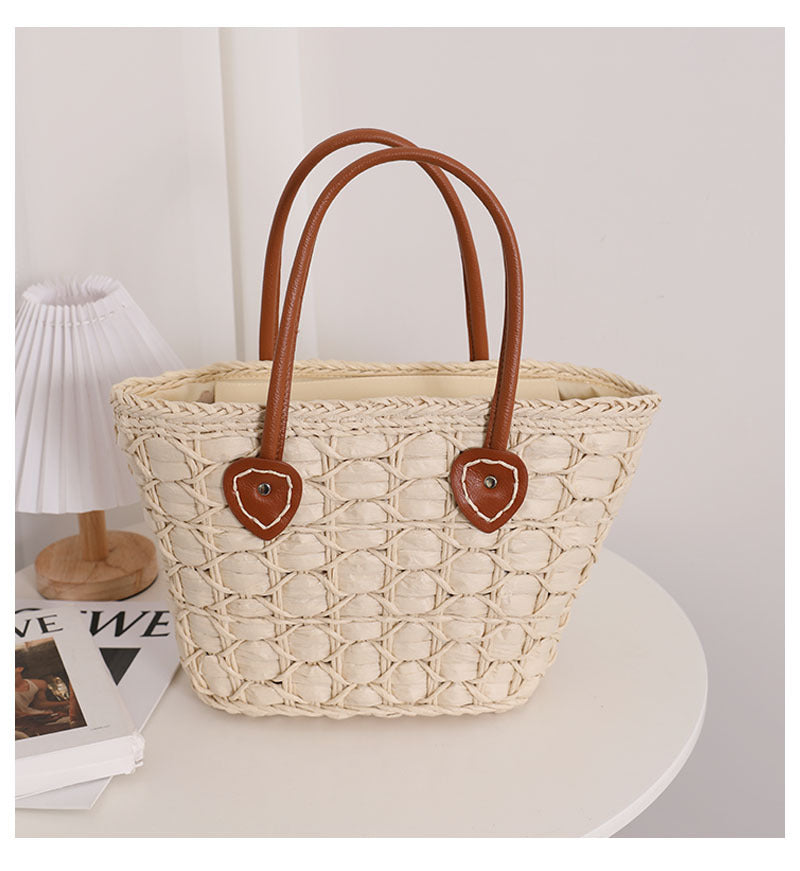 Natural Straw Hand Tote Bag | ALPHONSINA