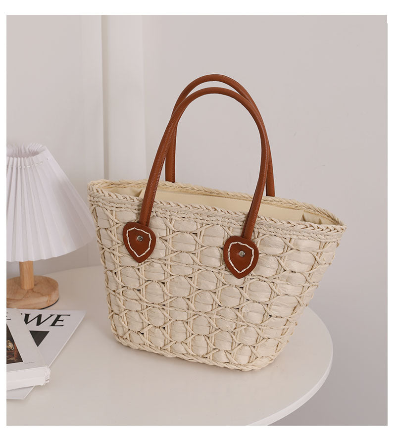 Natural Straw Hand Tote Bag | ALPHONSINA