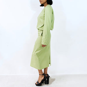 Green Cotton Skirt | ALPHONSINA