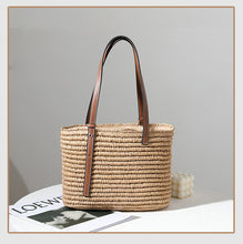 Load image into Gallery viewer, Adjustable Handle Straw Tote | ALPHONSINA