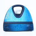 Blue Crocodile Satchel Bag | ALPHONSINA