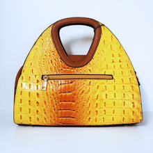 Load image into Gallery viewer, Yellow Crocodile Satchel Bag | ALPHONSINA