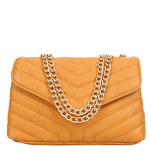Load image into Gallery viewer, Yellow Chevron Embossed Chained Bag | ALPHONSINA