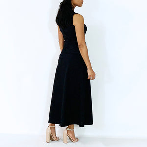 Midi Black Cotton A Skirt | ALPHONSINA