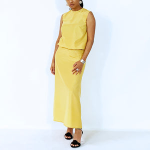Golden Yellow  Semi 'A' Skirt | Silk | ALPHONSINA